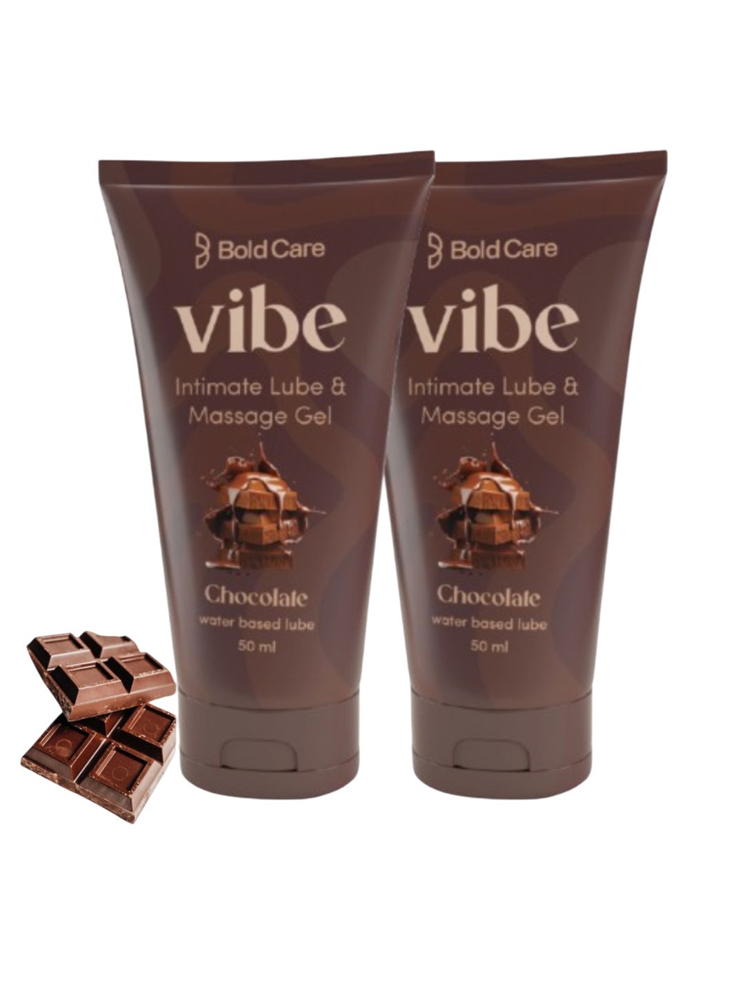 

Bold Care Set Of 2 Vibe Chocolate Lubricant- 50 ml Each, Brown
