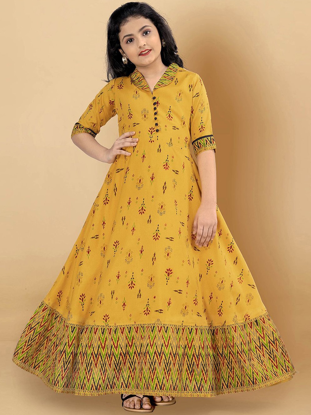 

Sangria Girls Anarkali Maxi Dress, Yellow