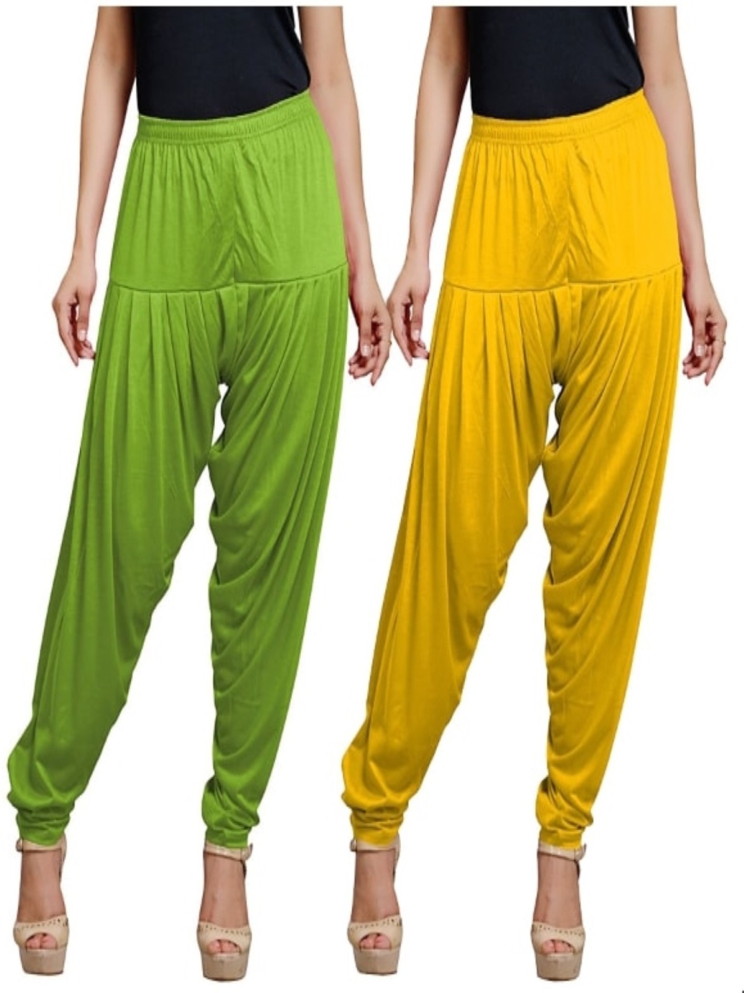 

AFRA GARMENTS Women Pack Of 2 Loose-Fit Patiala, Green
