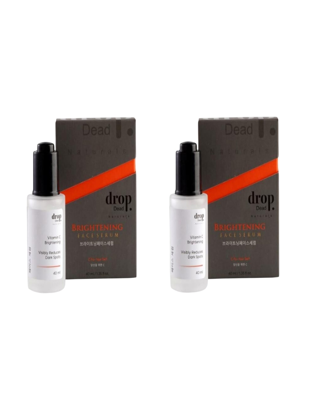 

DropDead Naturals Set Of 2 Brightening Face Serum With Vitamin C - 40 ml Each, Transparent