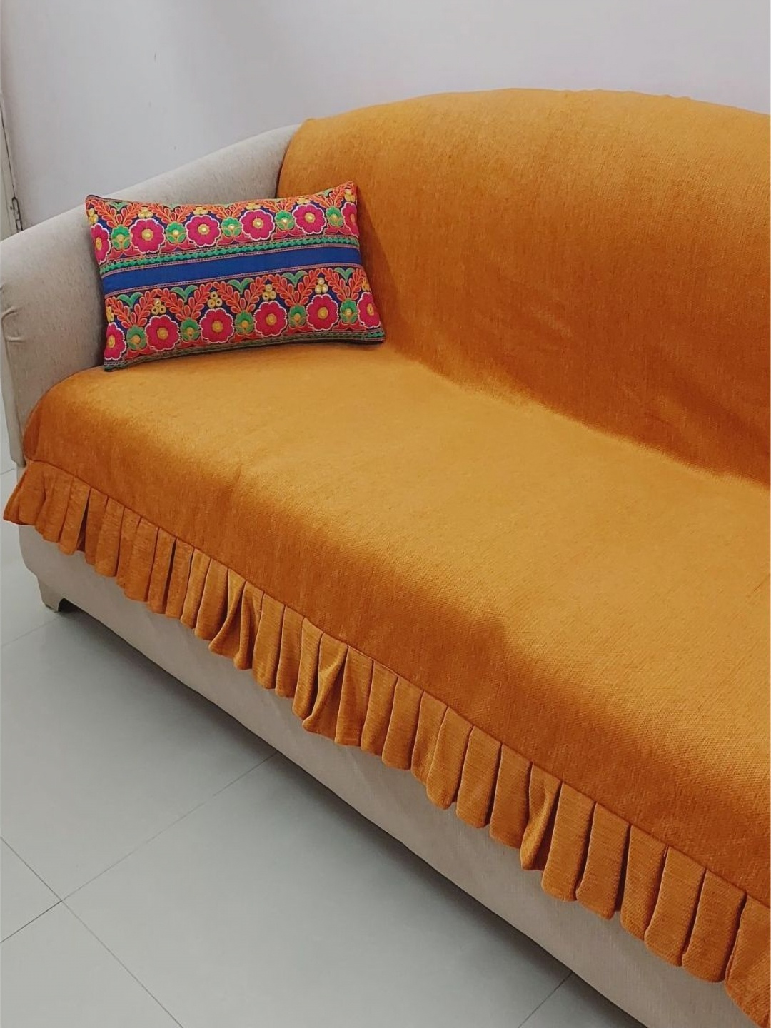 

THROWPILLOW Orange 3 Seater Sofa Cover
