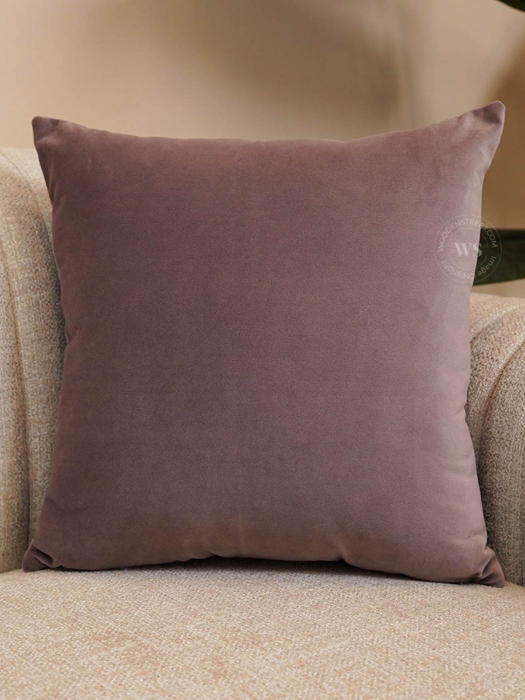 

WOODEN STREET Purple Velvet Square Cushion Covers