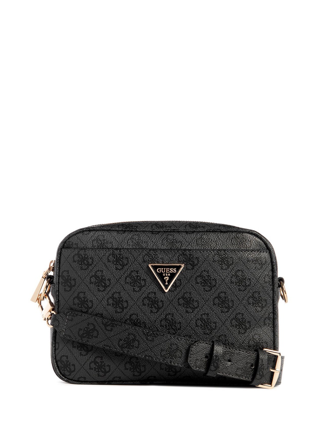 

GUESS Women Brand Logo Printed Structured Sling Bag, Charcoal