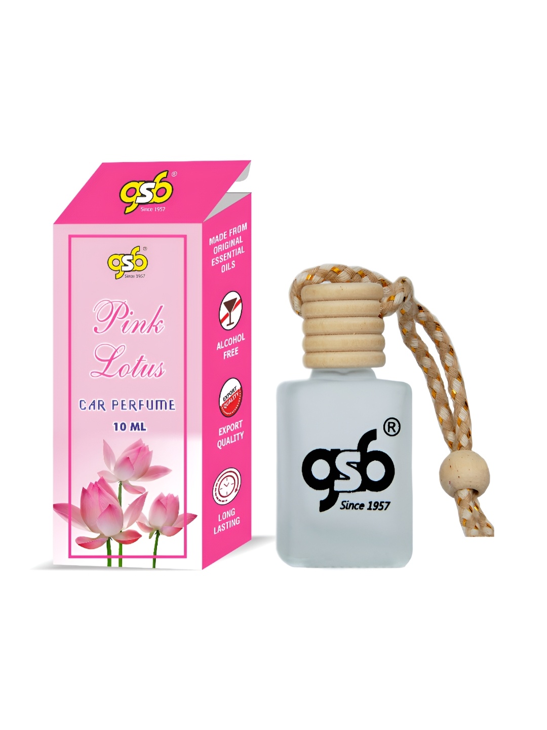 

GSB Alcohol Free Lotus Hanging Car Air Freshener - 10 ml, Transparent