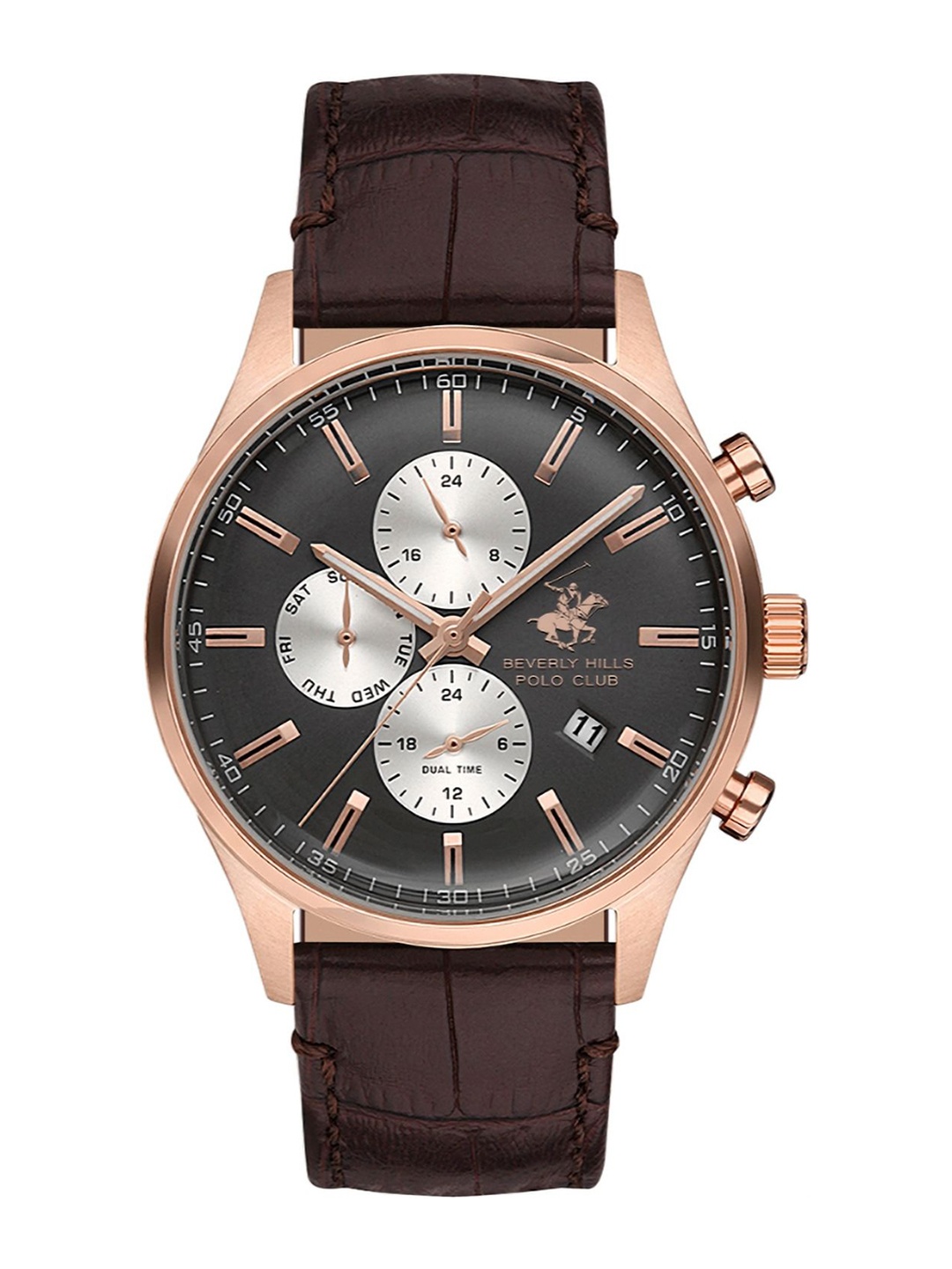 

Beverly Hills Polo Club Men Dial & Leather Straps Analogue Watch BP3626Y.462, Blue