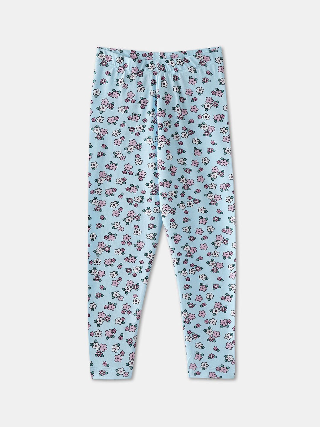 

R&B Girls Floral Printed Leggings, Blue