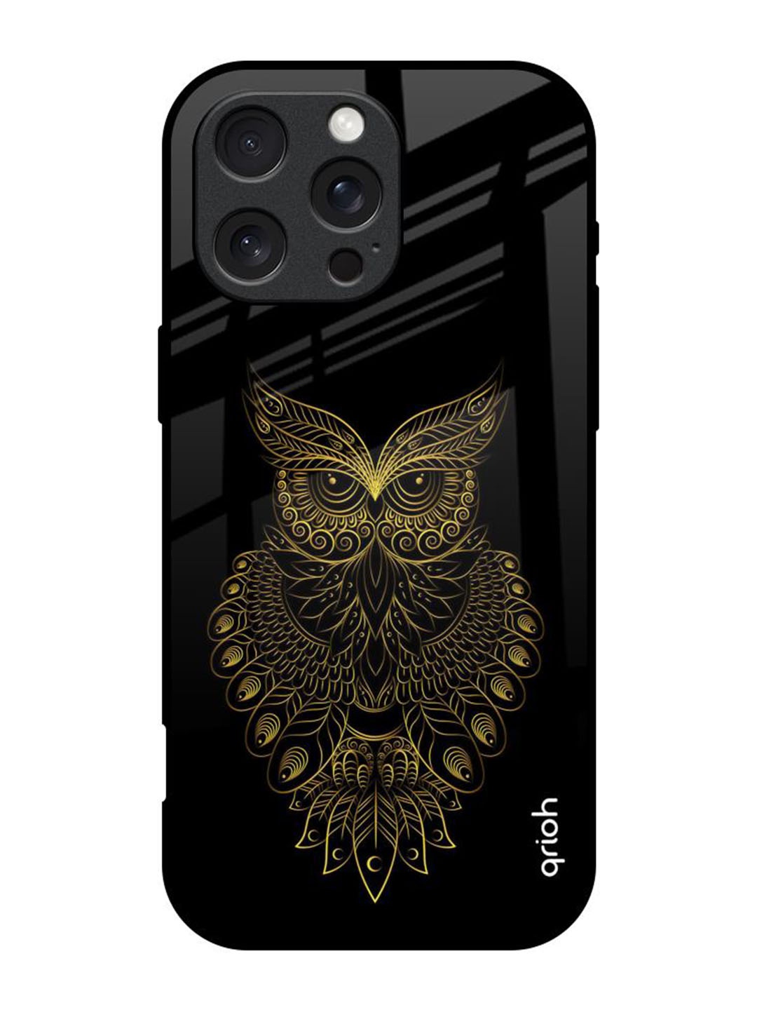 

QRIOH Quirky Printed iPhone 16 Pro Back Case Mobile Accessories, Black