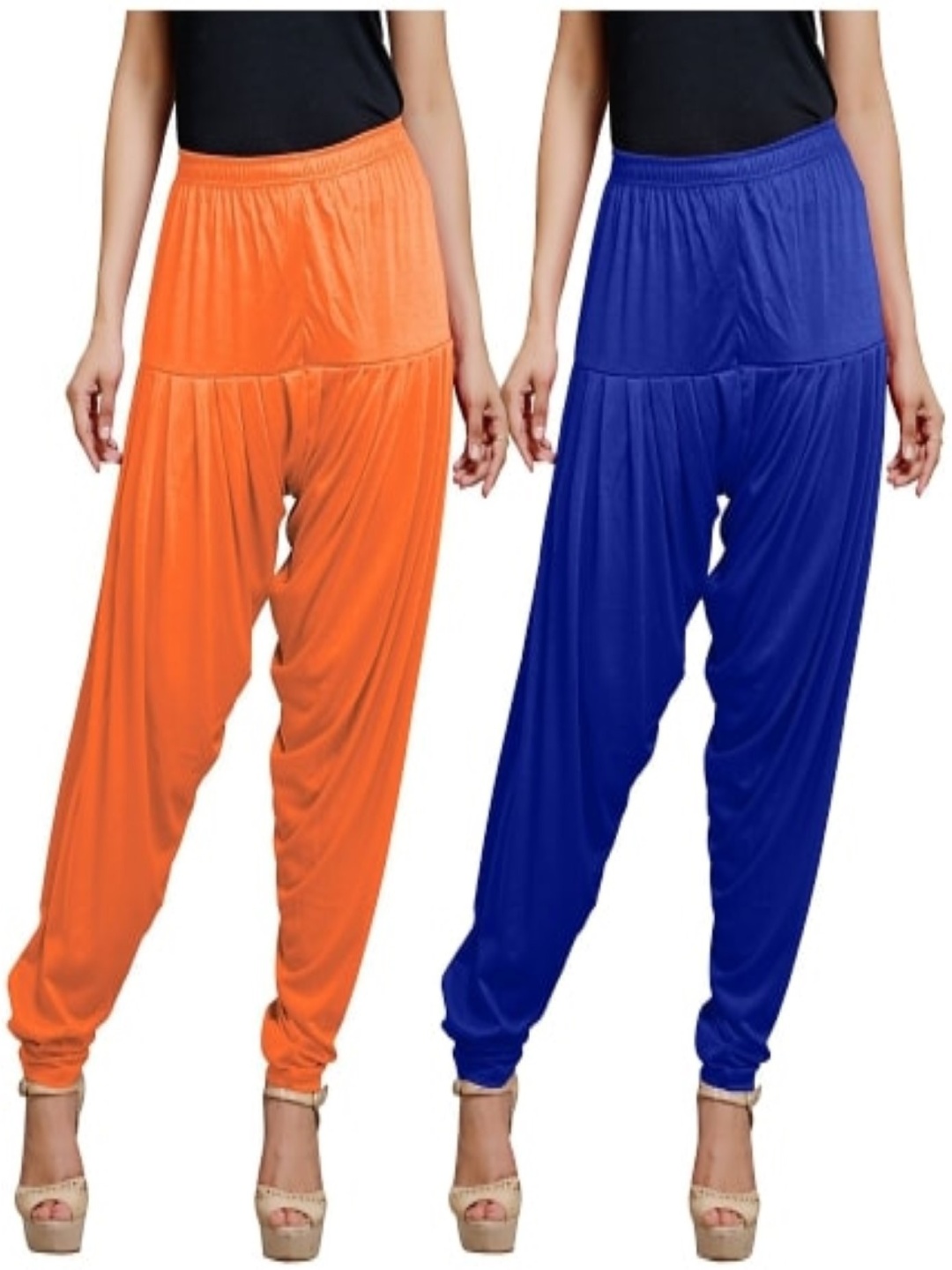 

AFRA GARMENTS Women Pack Of 2 Mid Rise Loose Fit Patiala, Blue