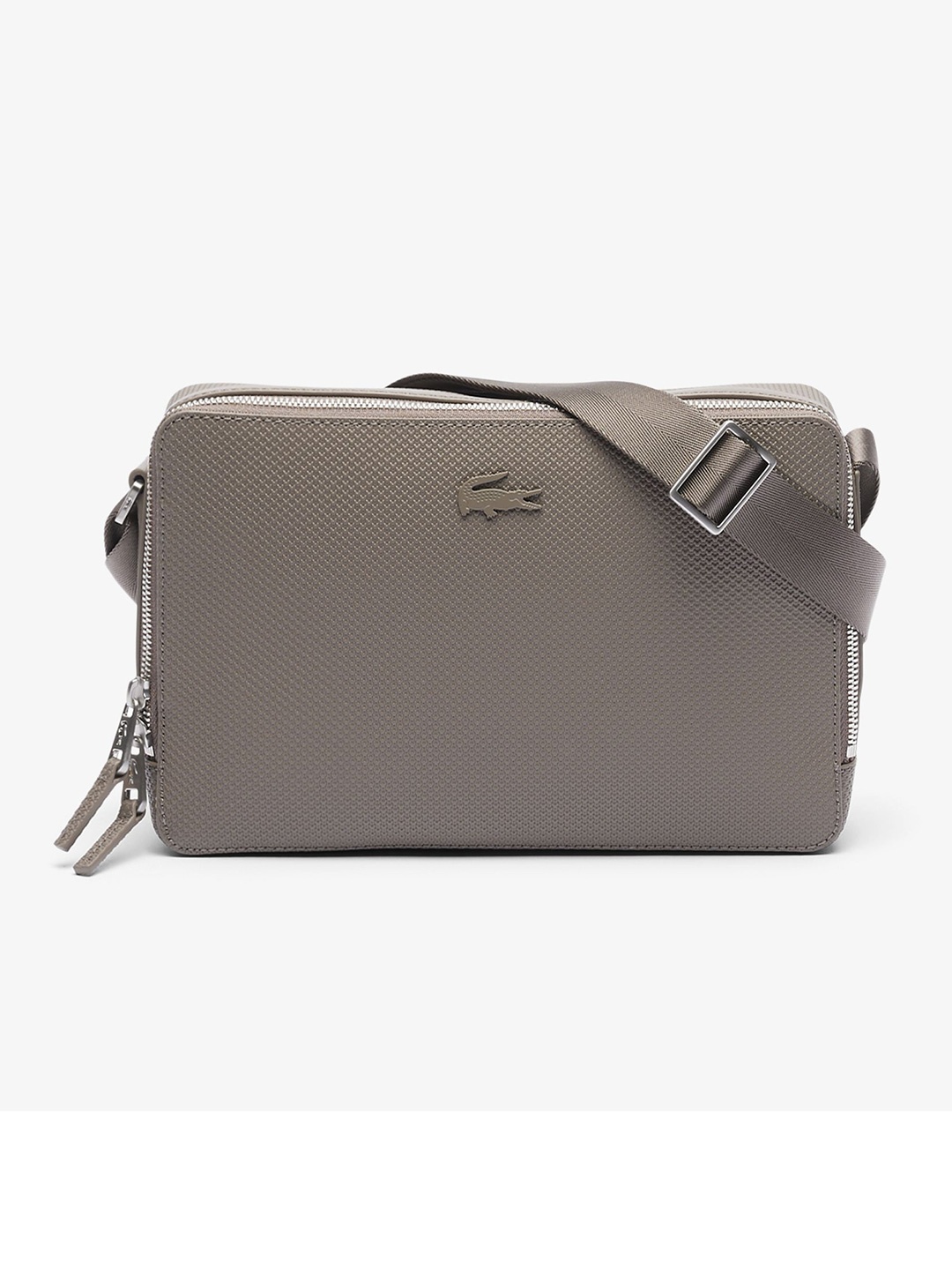 

Lacoste Men Textured Messenger Bag, Taupe