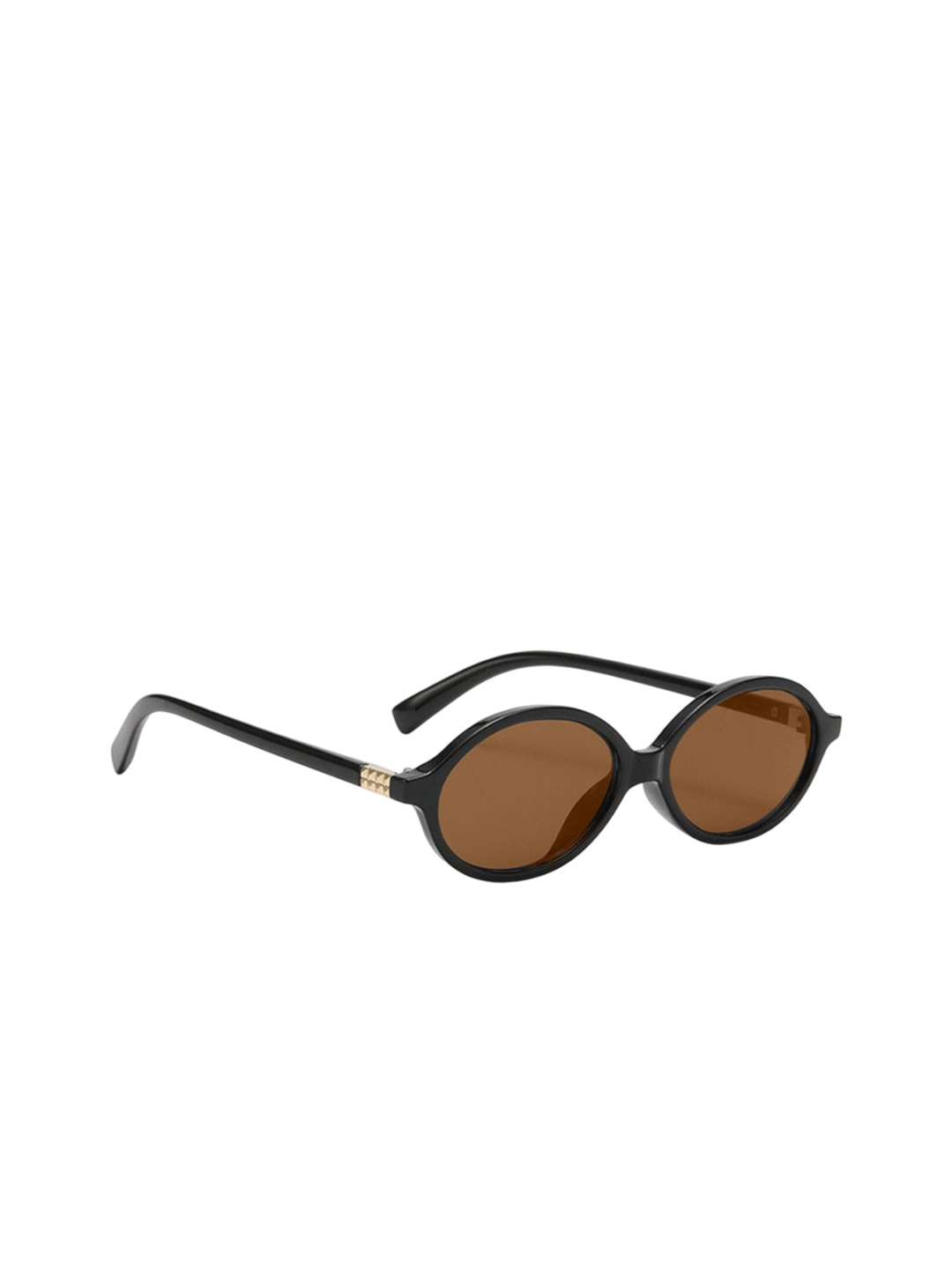 

4Flaunt Unisex Essntl Retro 90s Oval Sunglasses 4F-ESSNTL05-BLKBRWN, Brown