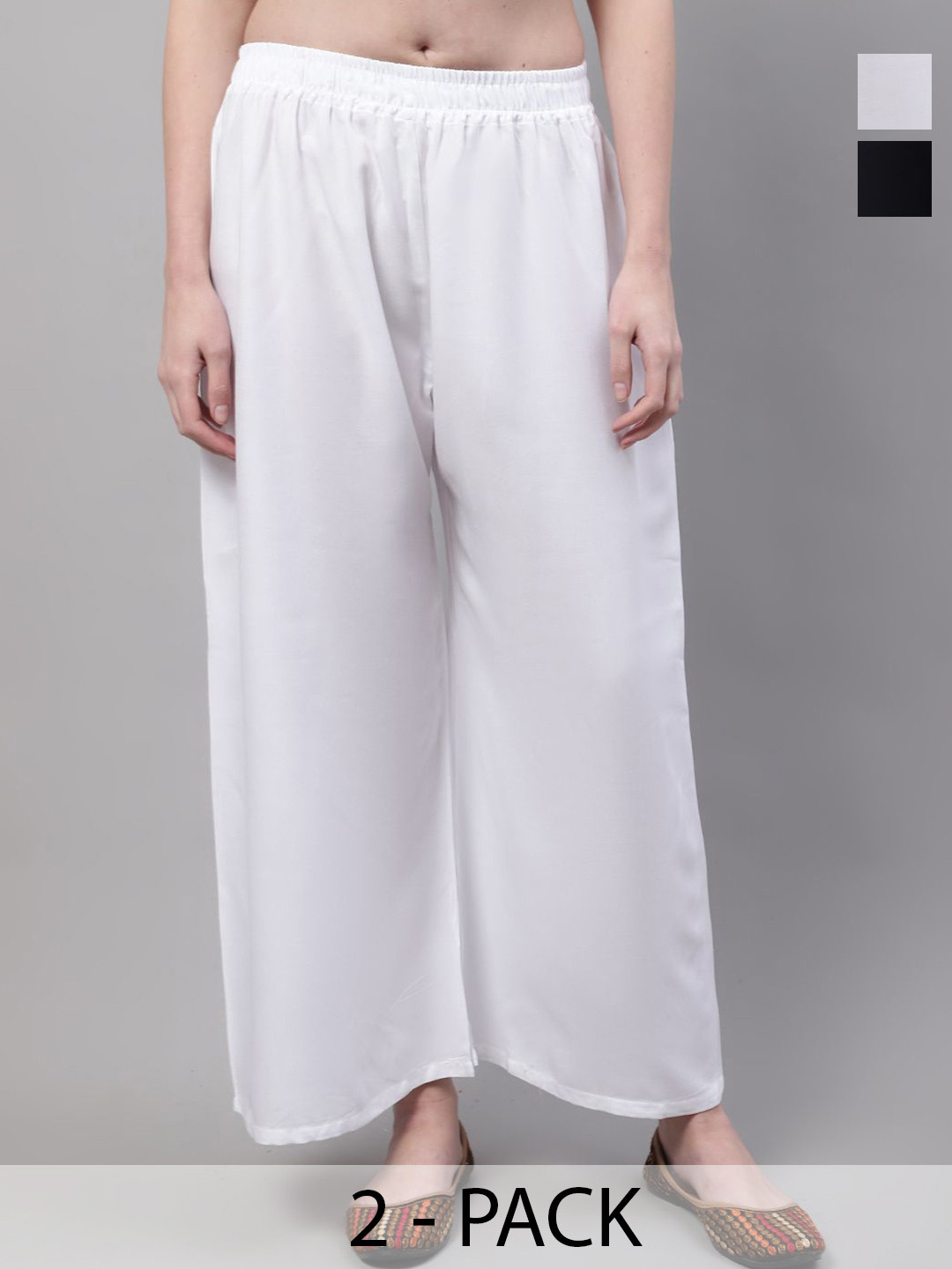 

Valles365 by S.C. Women 2 Flared Palazzos, White