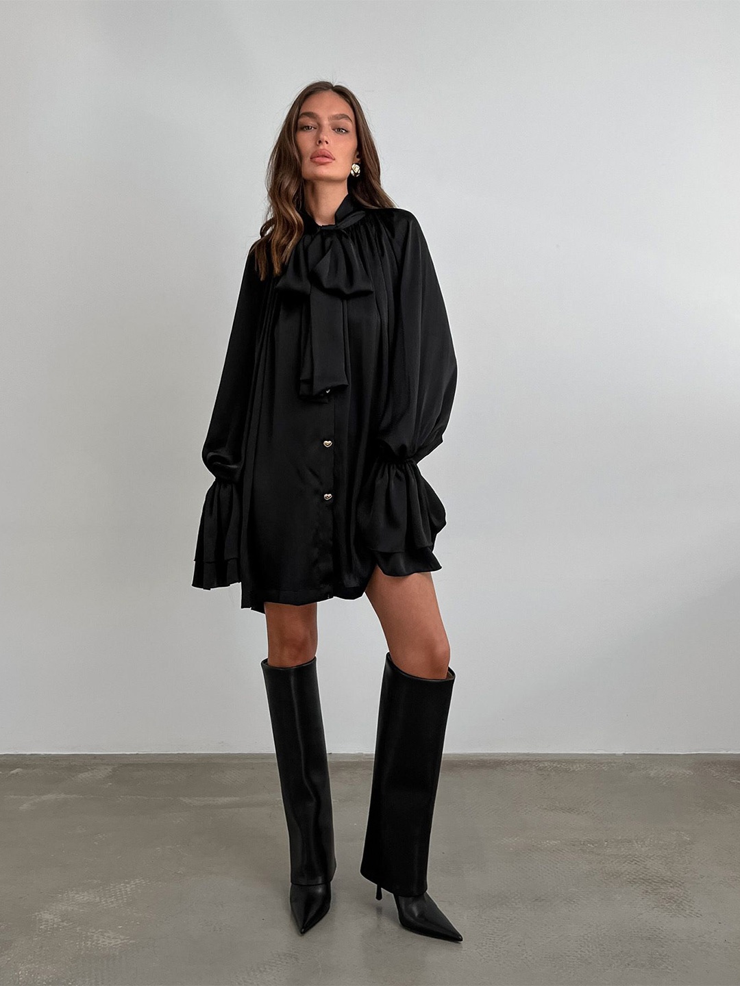 

MIAKEE Shirt Dress, Black