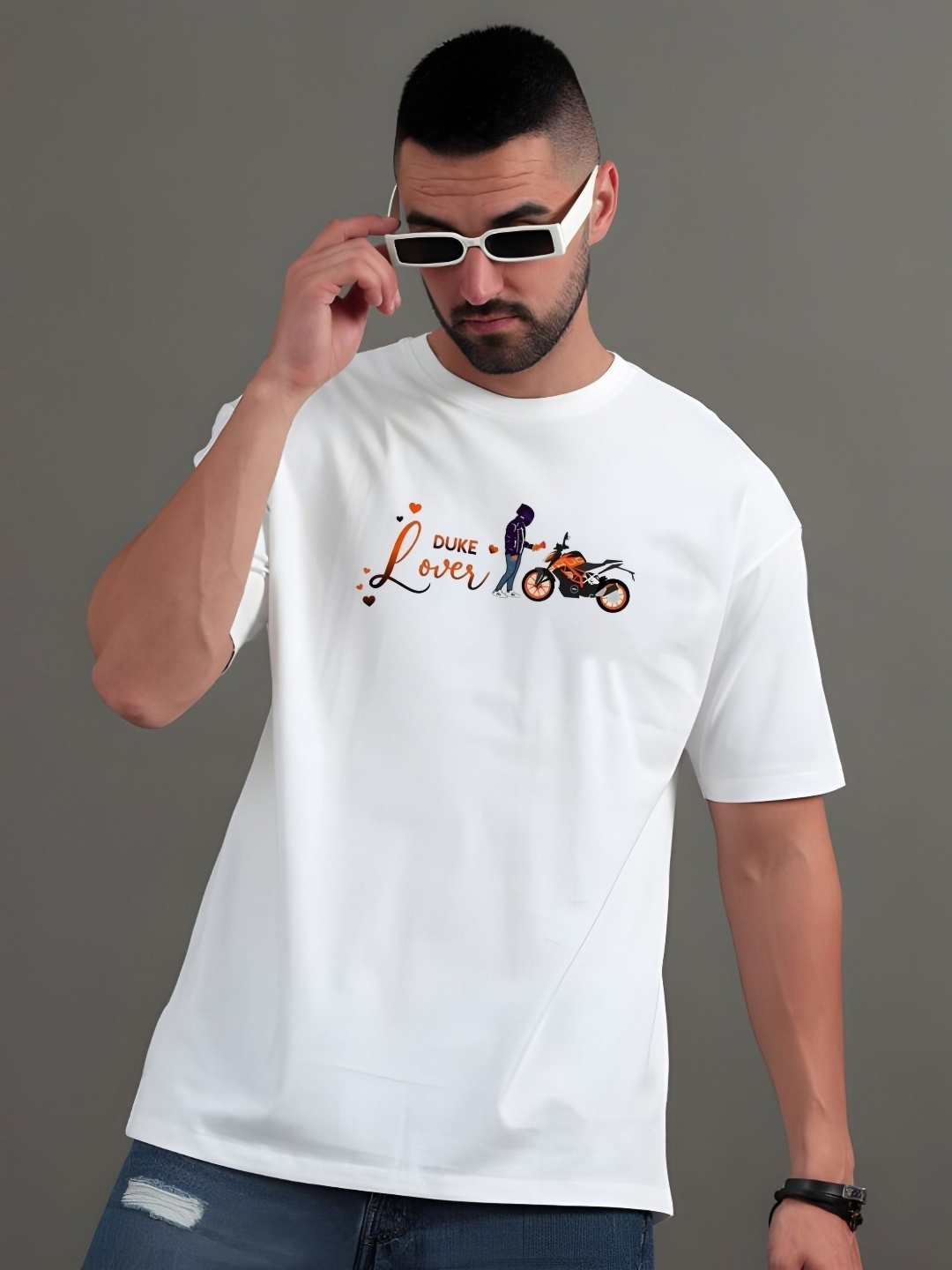

SZN Men Graphic Printed Round Neck Cotton T-shirt, White