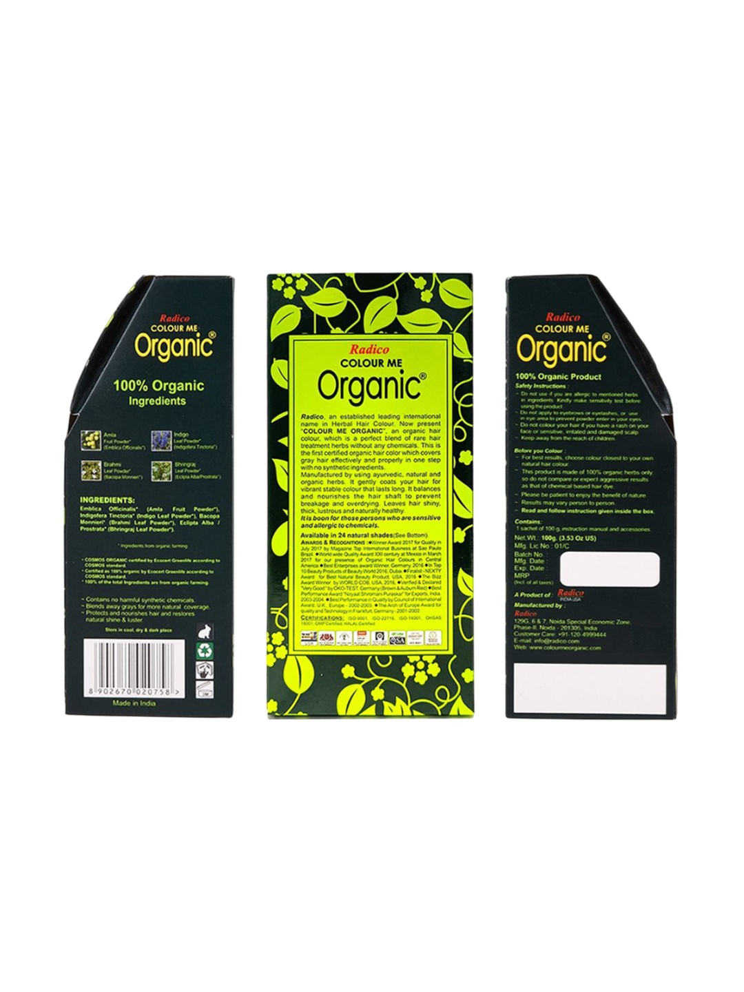 

Radico Color Me Organic Hair Color - 100 g - Darkest Ash Blonde, Charcoal