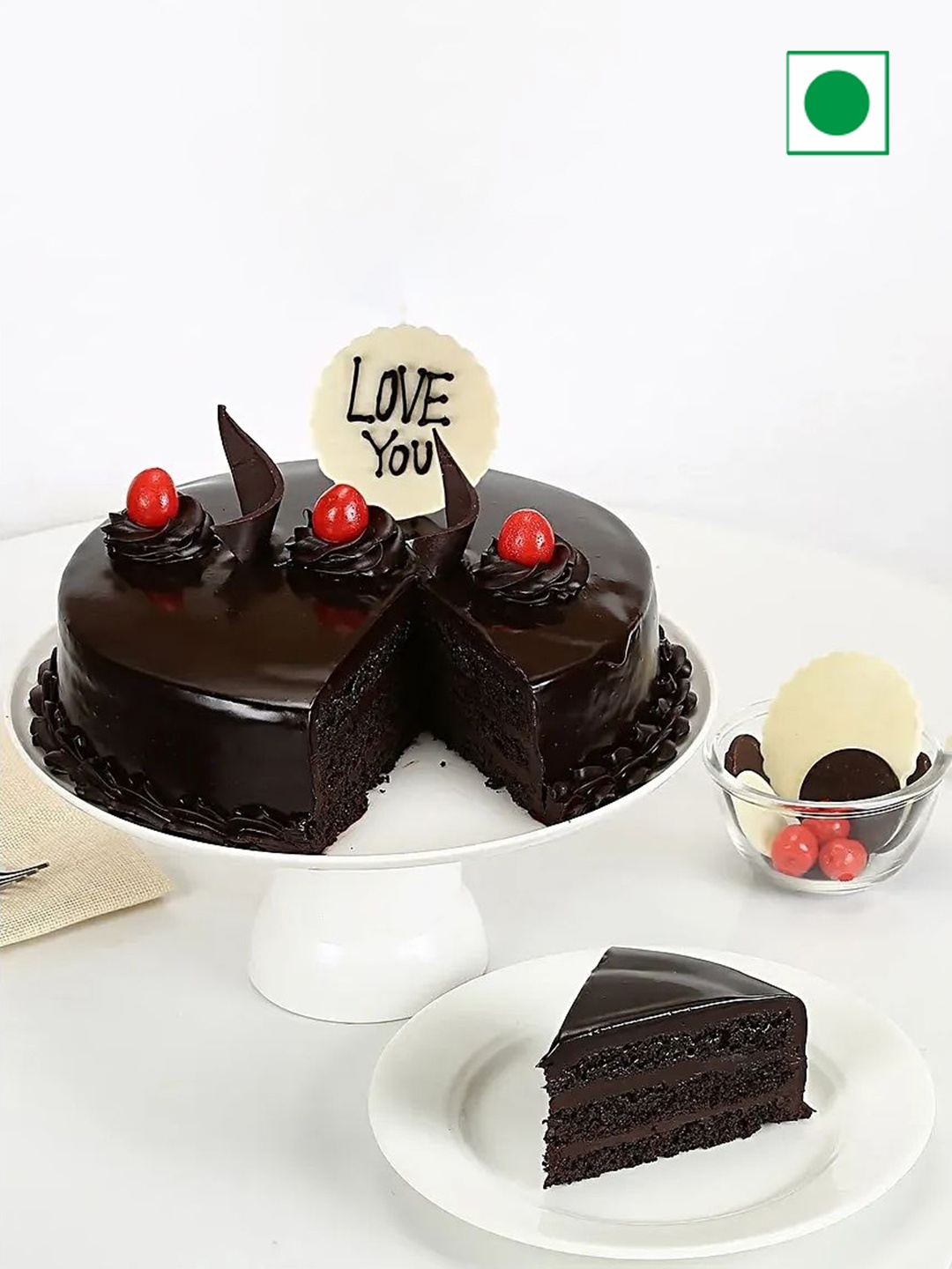 

fnp Love You Valentine Eggless Truffle Cake - 1.5 kg, Brown