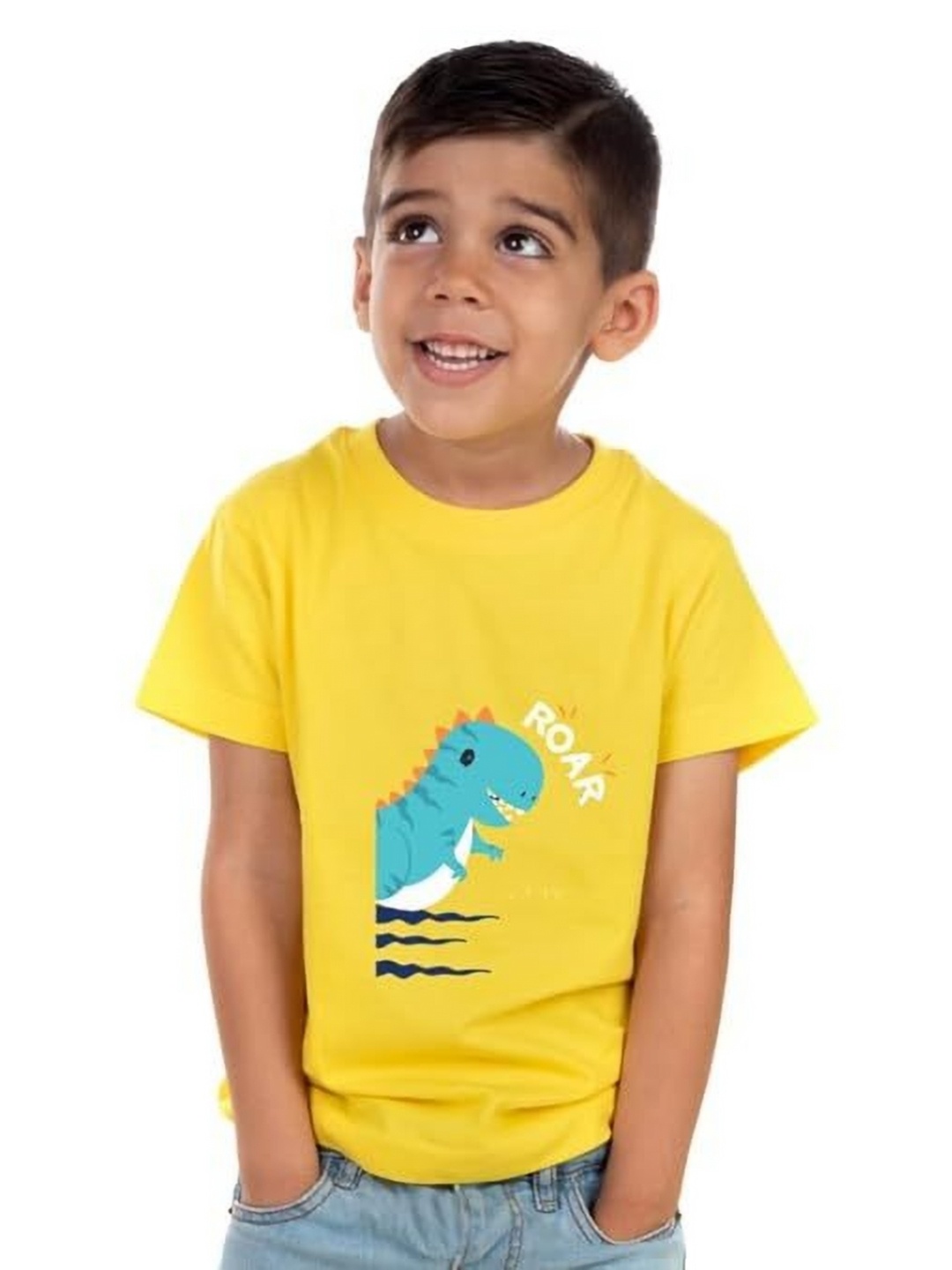 

BAESD Kids Printed Extended Sleeves Applique T-shirt, Yellow