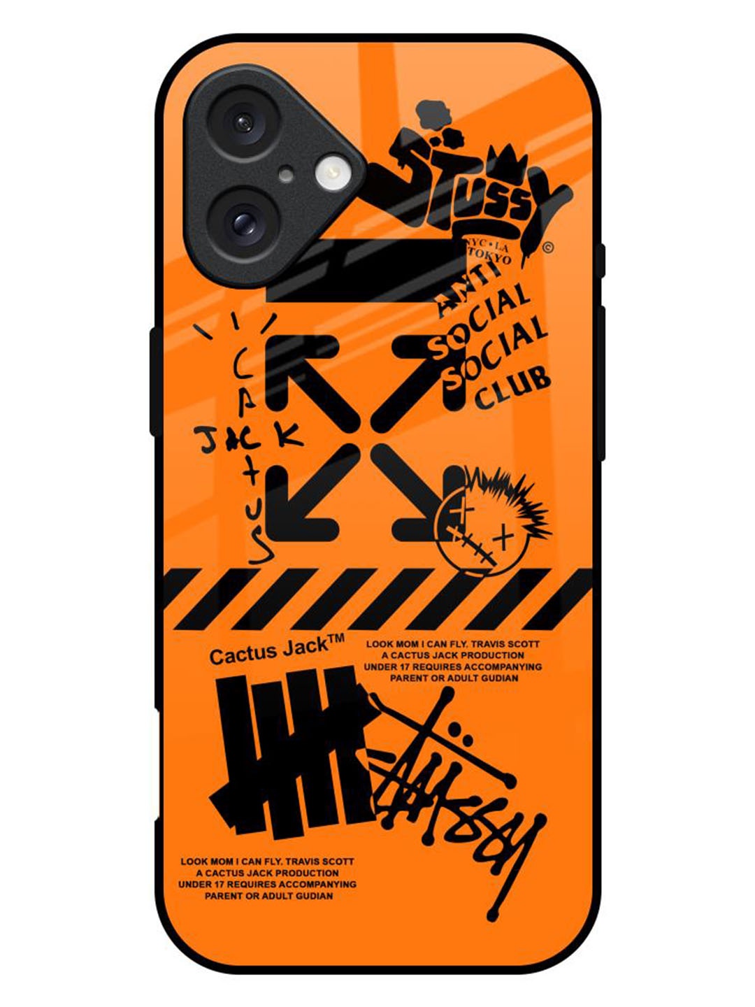 

QRIOH Anti Social Club Printed iPhone 16 Plus Back Case, Orange