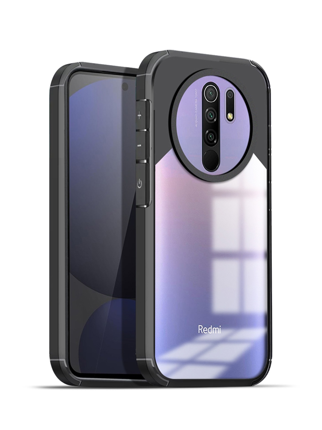 

Karwan Redmi 9 Prime Shockproof Bumper Back Case, Black