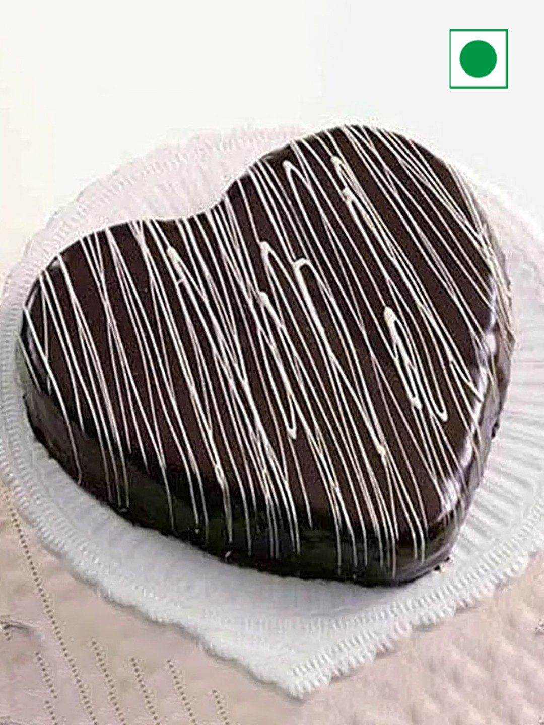 

fnp Chocolate Truffle Flavor Eggless Heart Cake-500g, Brown