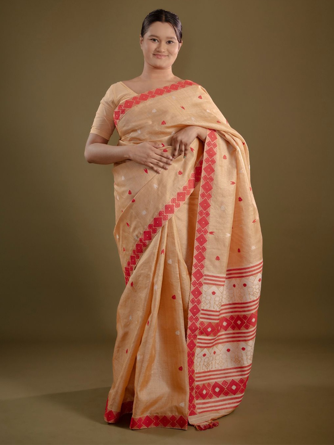 

Mayuri Silk Pure Silk Tussar Saree, Brown
