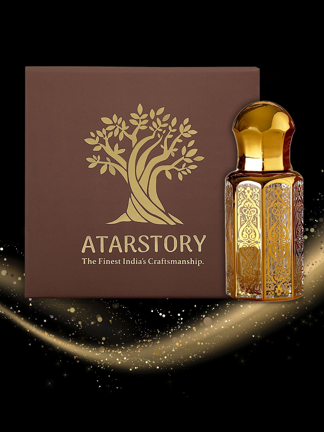 

ATARSTORY Shahi Oudh Long Lasting Herbal Alcohol Free Attar 12 ml, Gold