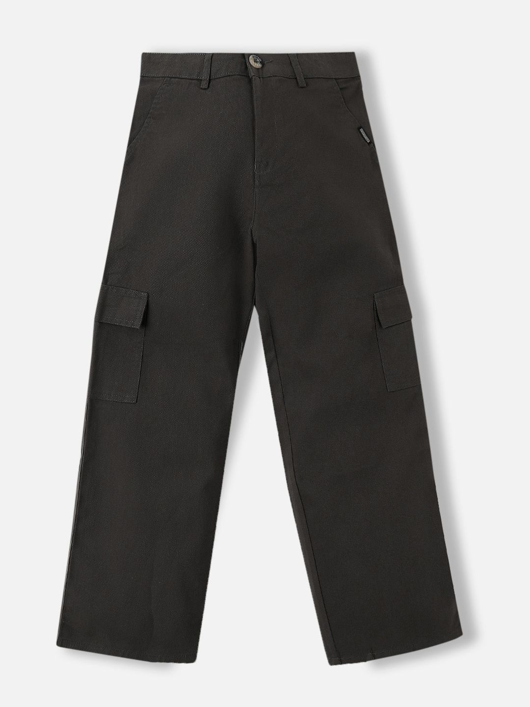 

Urbano Juniors Boy's Brown Loose Baggy Fit Solid Cargo Chino Pant with 6 Pockets