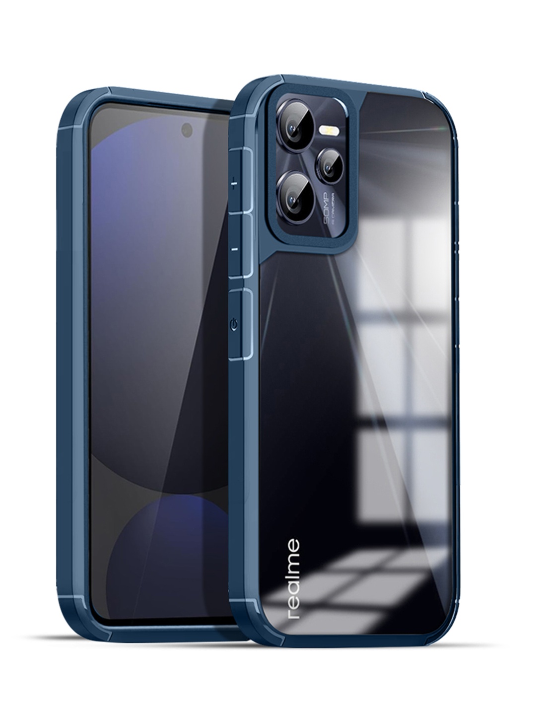 

Karwan Solid Realme C35 Back Shockproof Bumper Back Case, Blue