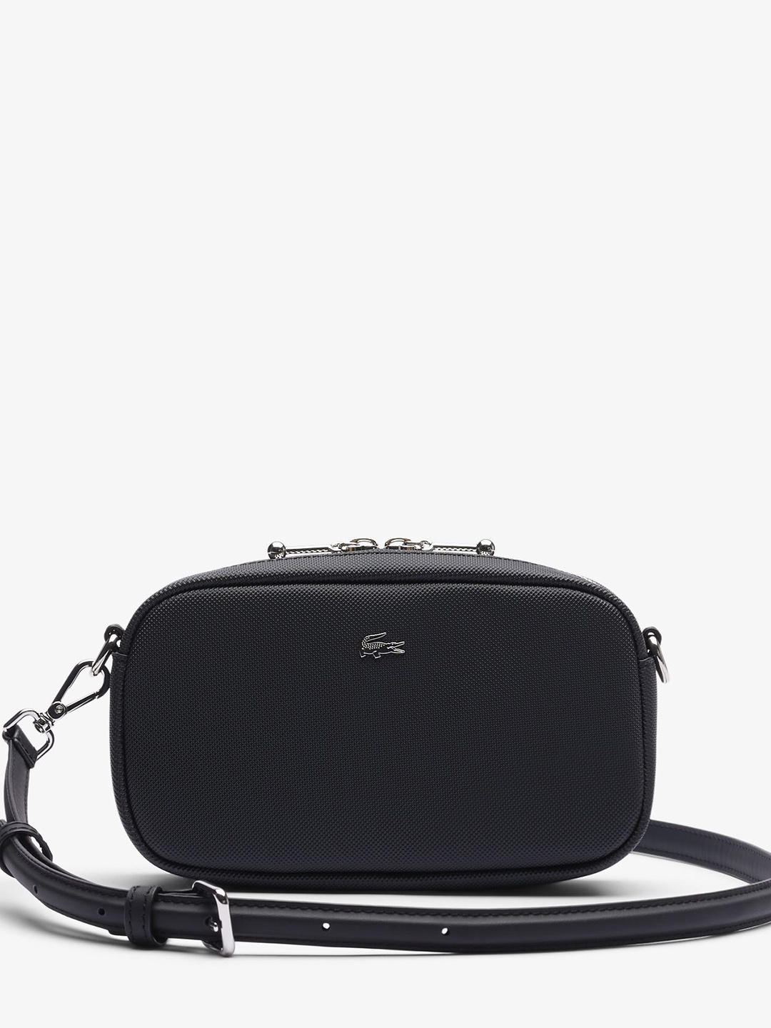 

Lacoste Women Textured Messenger Bag, Black