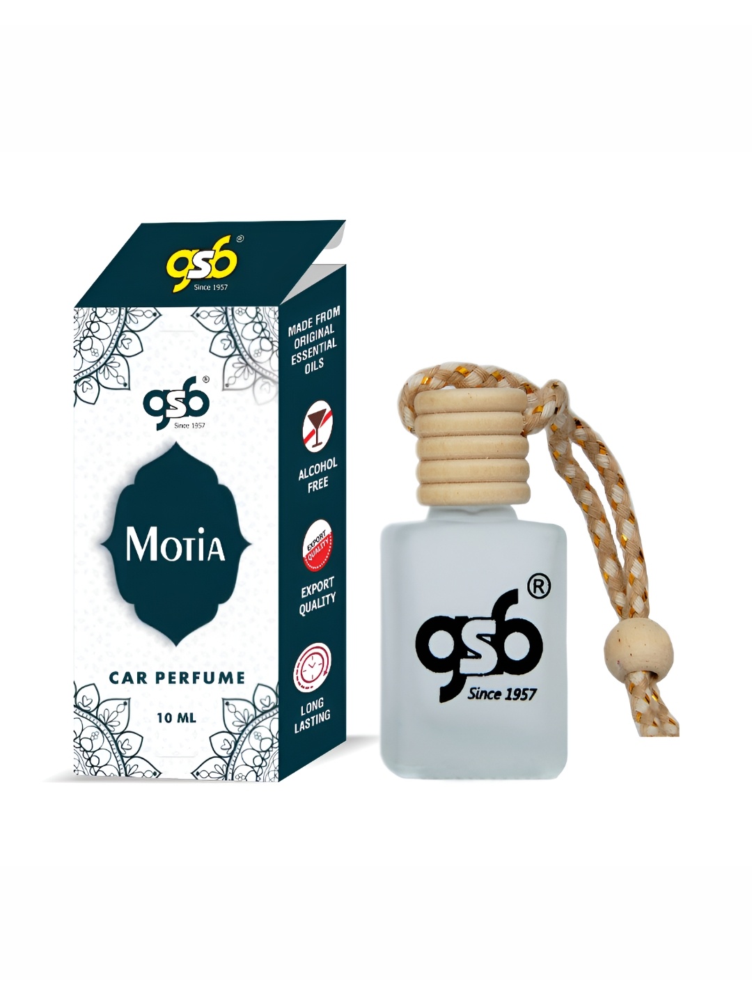 

GSB Motia Hanging Car Air Freshener - 10 ml, White