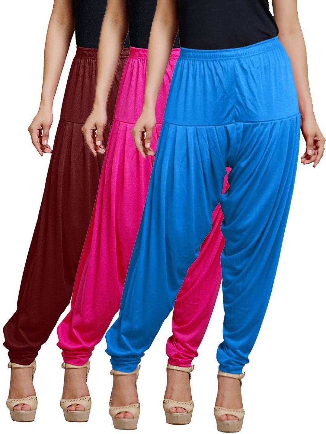 

AFRA GARMENTS Women Pack Of 3 Loose Fit Patiala, Blue