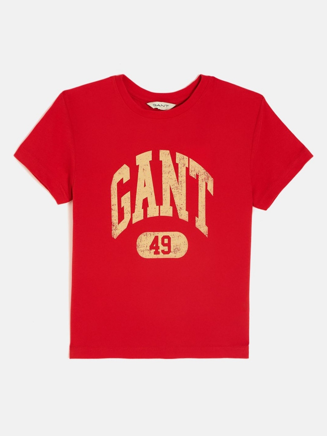 

GANT Boys Brand Logo Printed Pure Cotton Applique T-shirt, Red