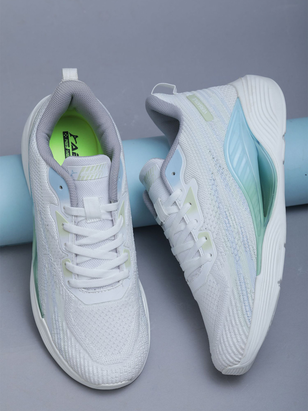 

ABROS Men Stream Mesh Running Shoes, Off white
