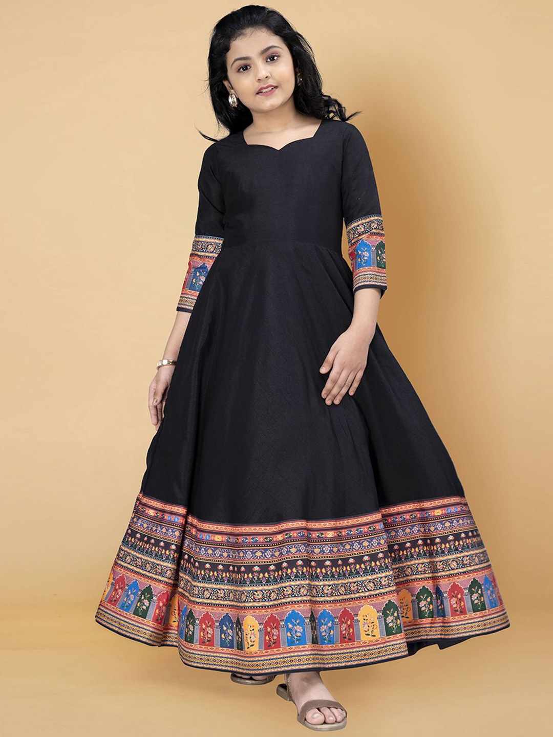 

Sangria Girls Anarkali Maxi Dress, Black