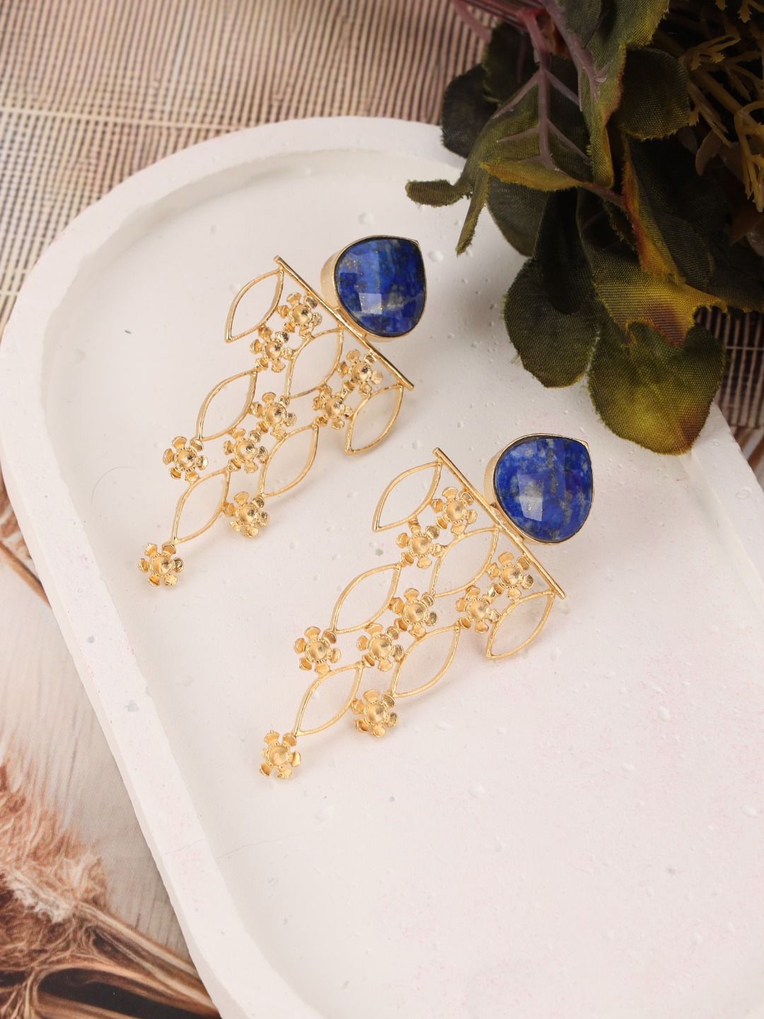 

Trupti Mohta Gold-Plated Contemporary Drop Earrings