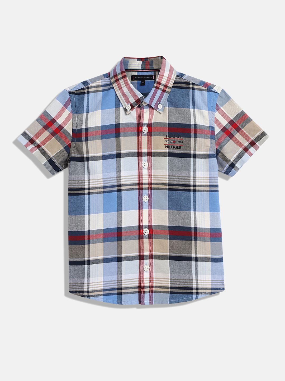 

Tommy Hilfiger Boys Tartan Checks Opaque Checked Casual Shirt, Red