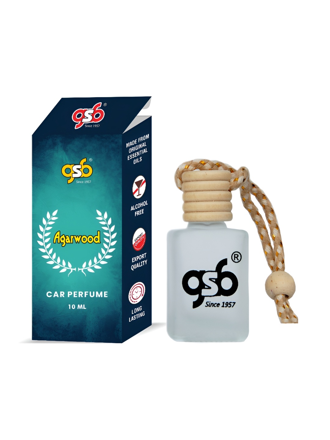 

GSB Agarwood Hanging Car Air Freshener, Transparent