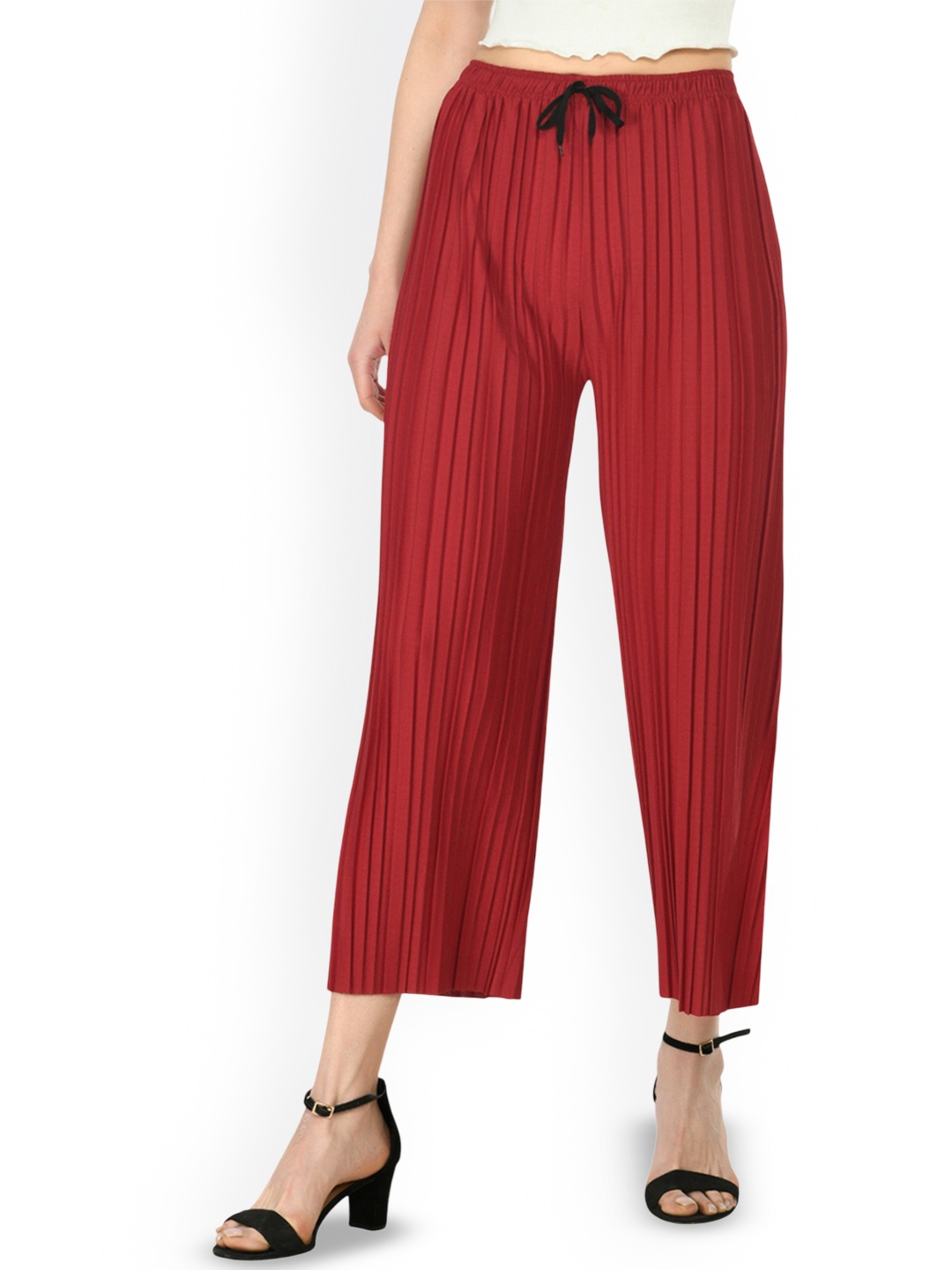 

Purser Women Original Loose Fit Cotton Parallel Trousers, Maroon