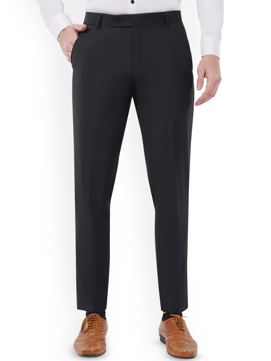 

MARK LEWIS Men Tailored Easy Wash Pleated Trousers, Black