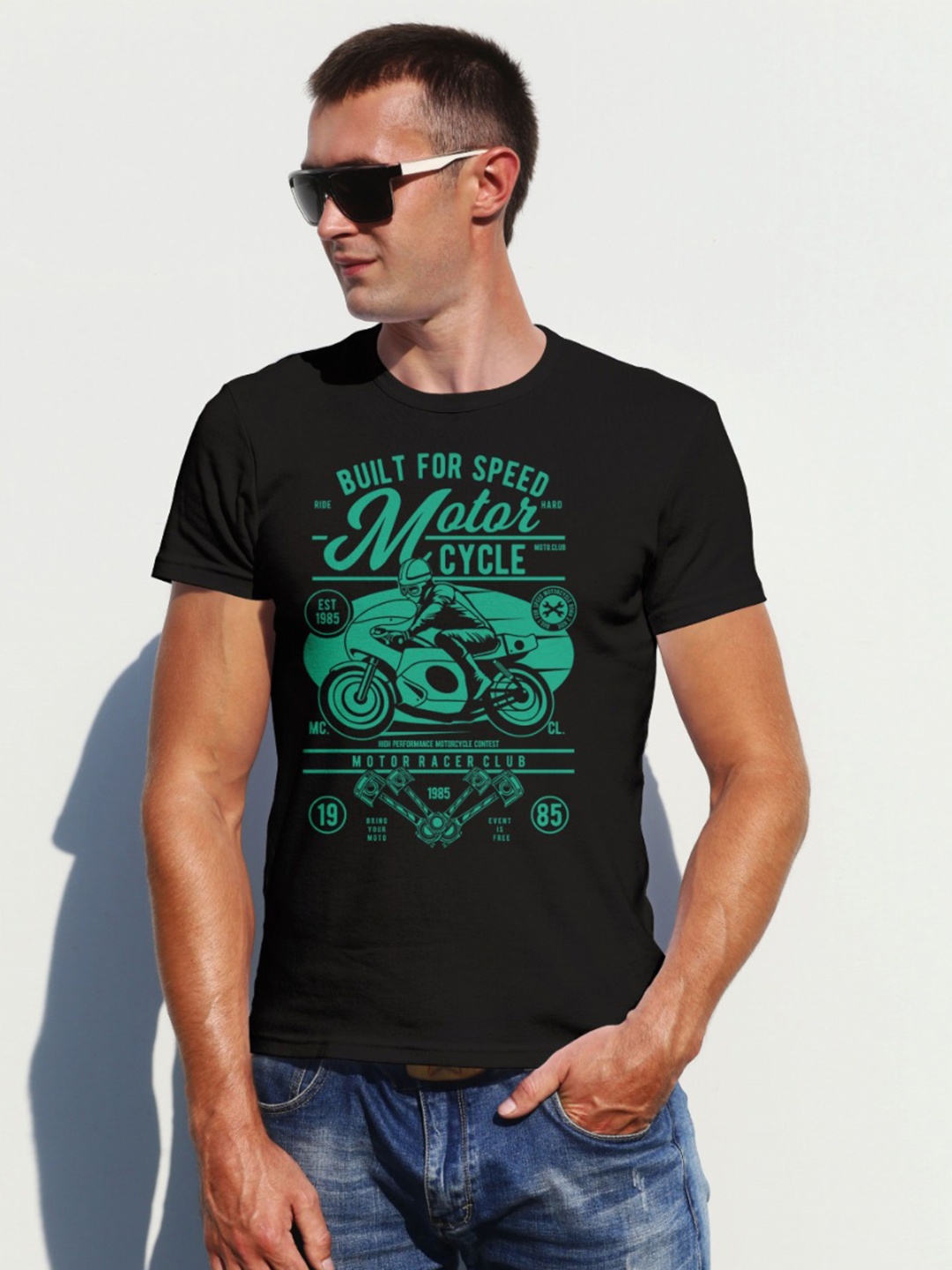 

Moda Rapido Men Graphic Printed Round Neck Cotton T-shirt, Black