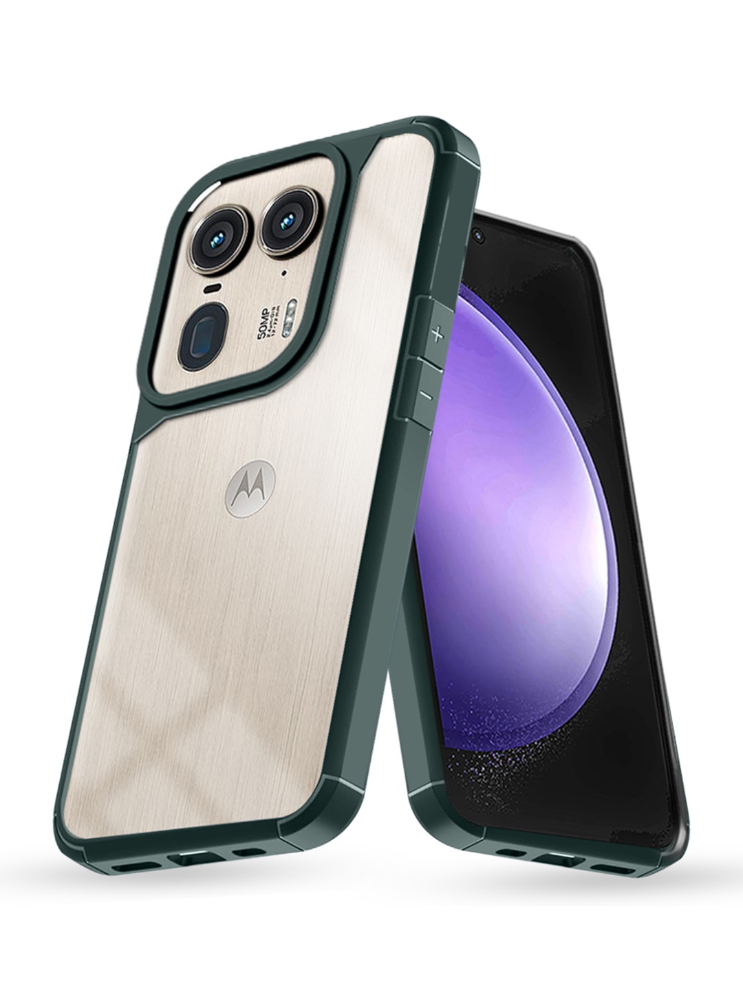

Karwan Solid Motorola 50 Ultra 5G Shockproof Bumper Back Case, Green