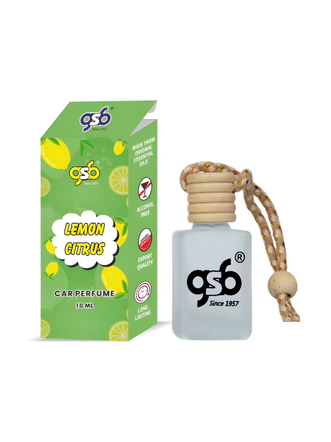 

GSB Lemon Citrus Hanging Car Air Freshener, Na