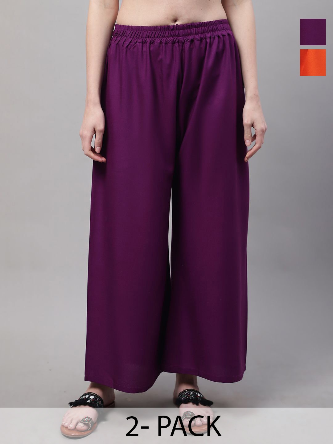 

Valles365 by S.C. Women 2 Flared Palazzos, Purple