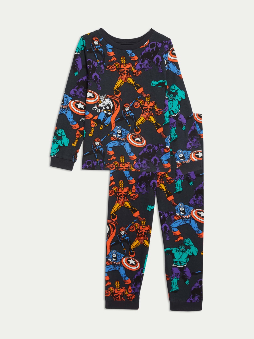 

Marks & Spencer Boys Printed Night suit, Black