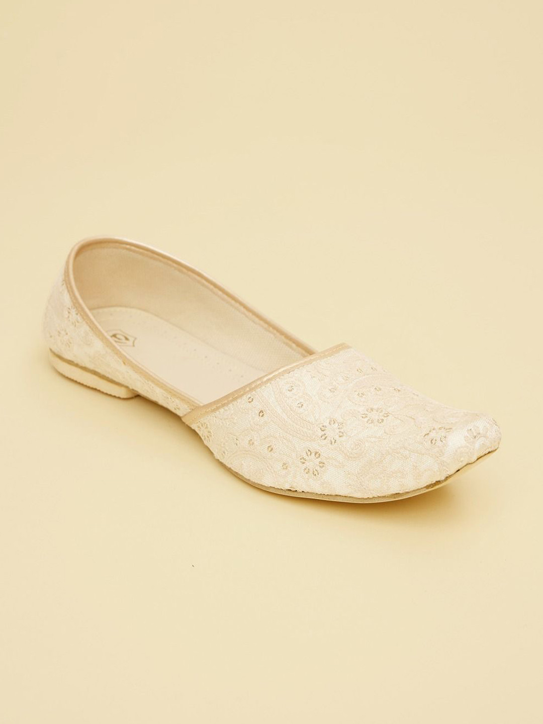 

Manyavar Men Glam Sequined Ethnic Juti Mojaris, Beige