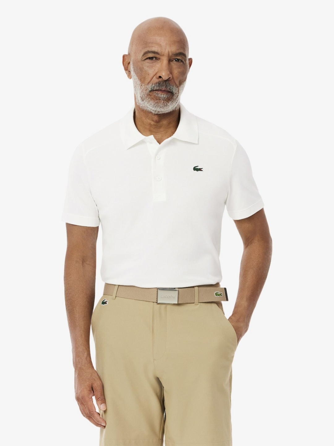 

Lacoste Men Solid Polo Collar T-shirt, White