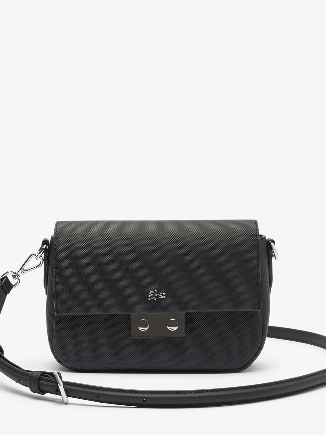 

Lacoste Women Textured Messenger Bag, Black