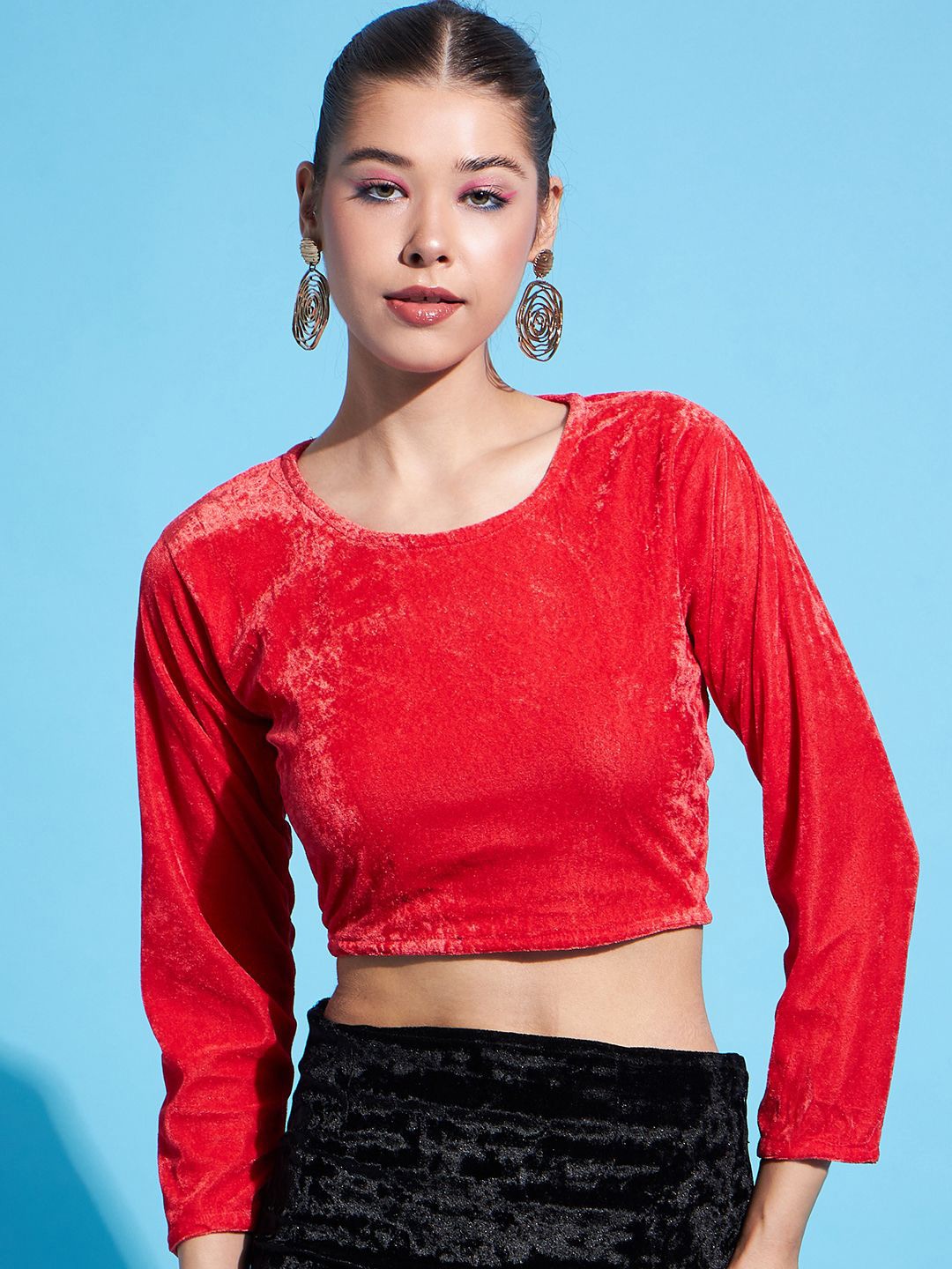 

DressBerry Women Solid Round Neck Top, Red