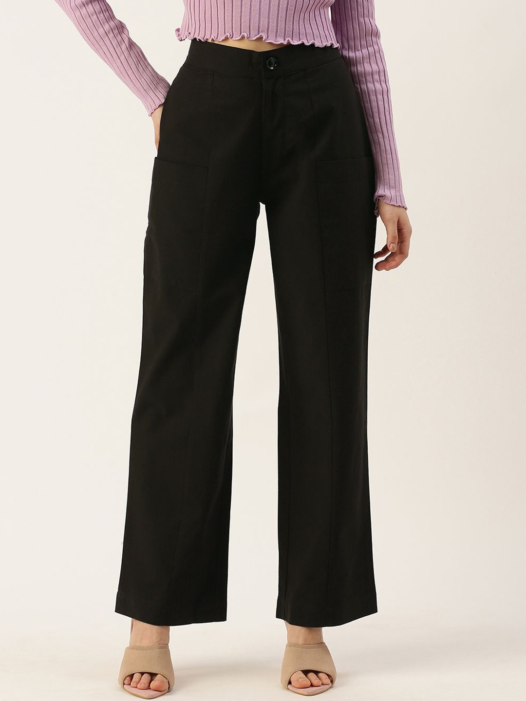 

VYMO Women High-Rise Trousers, Black