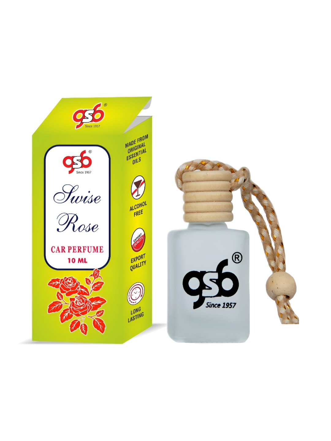 

GSB Swise Rose Hanging Car Air Freshener, Transparent