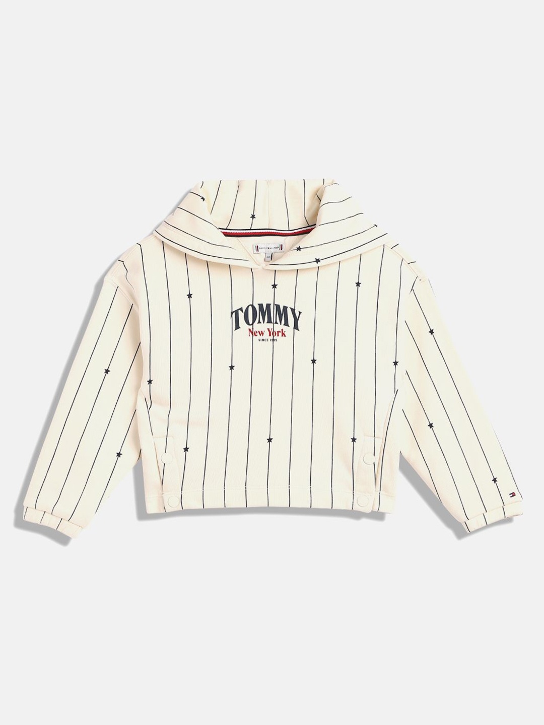 

Tommy Hilfiger Girls Hooded Striped Sweatshirt, Beige